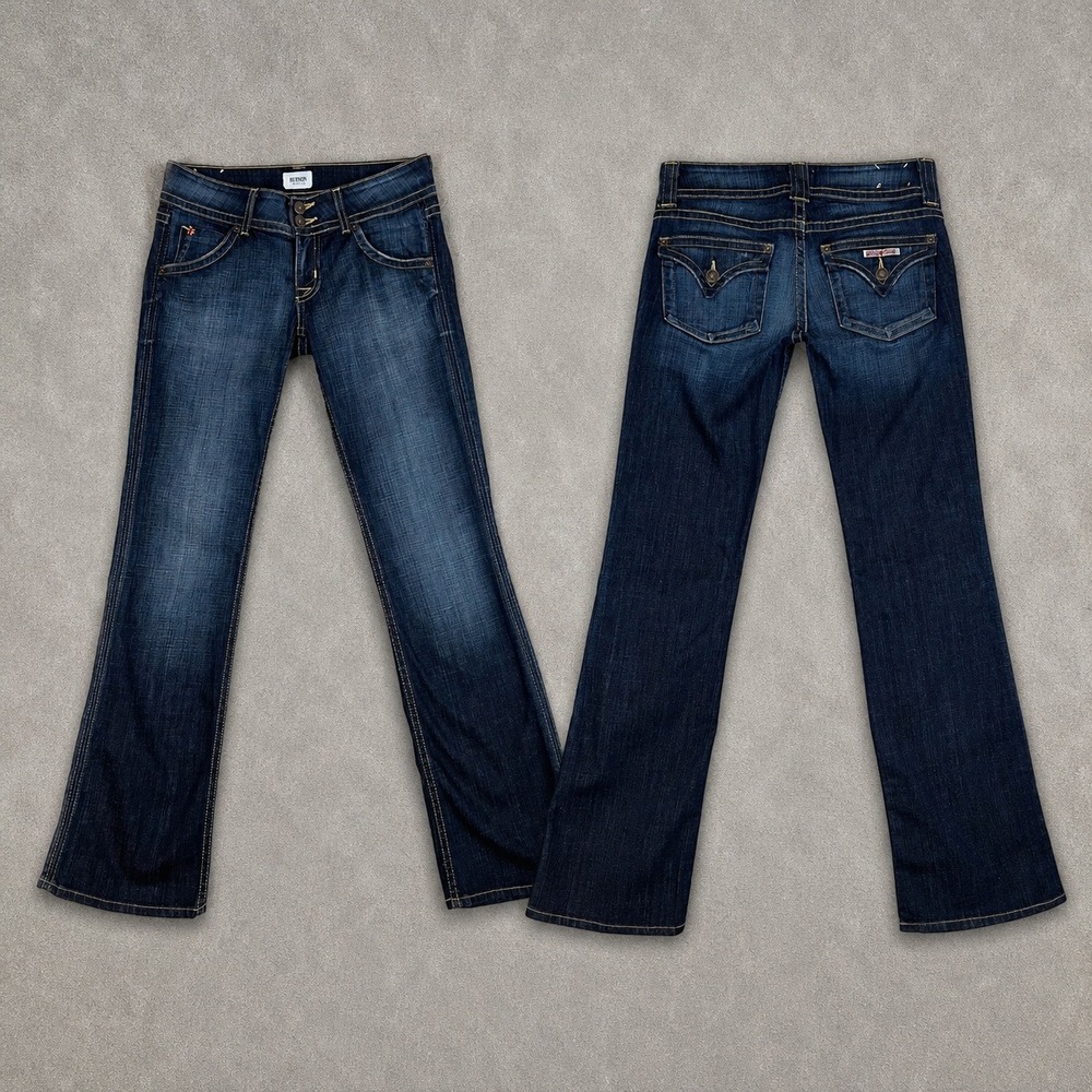 Vintage Y2K Hudson Low Rise Boot Cut Jeans Womens 27 Flap Pocket USA